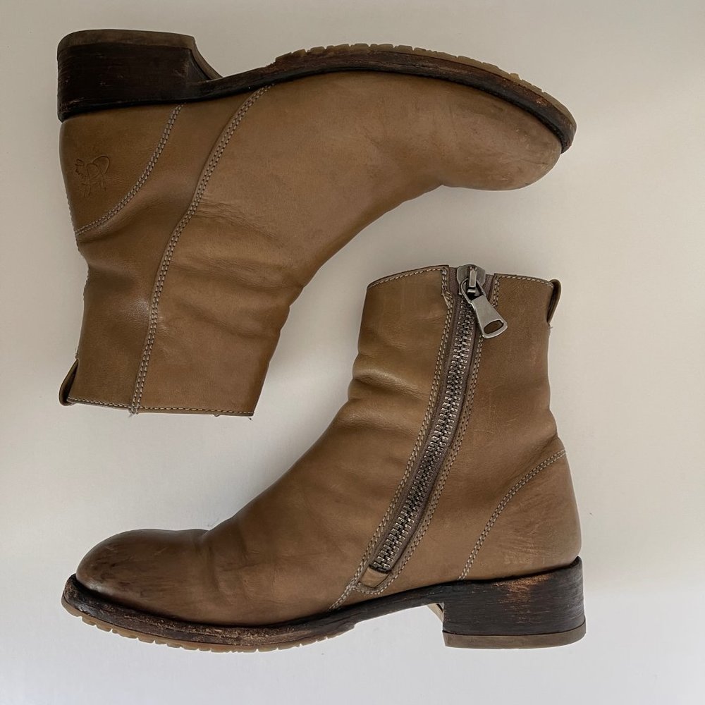 John Fluevog Booties  Leather Grey Women’s Size 9